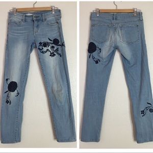 Pilcro and the Letterpress embroidered jeans